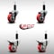 Service Caster 3'' SS Red Poly Swivel 1-1/8'' Expanding Stem Caster Set 2 Total Lock Brakes, 4PK SCC-SSEXTTL20S314-PPUB-RED-2-S-2-118 - alternate 3